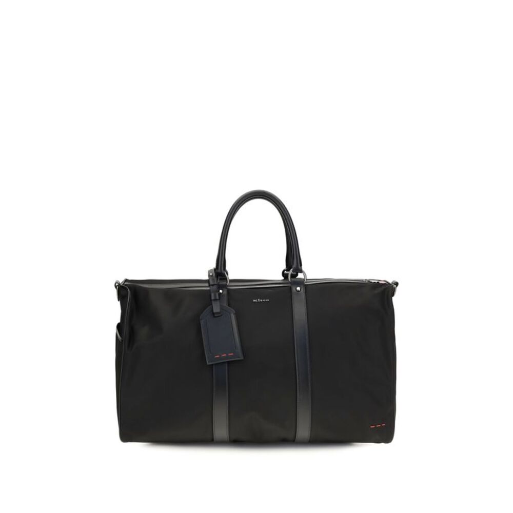 Kiton Men Leather-Trim Travel Duffle Bag